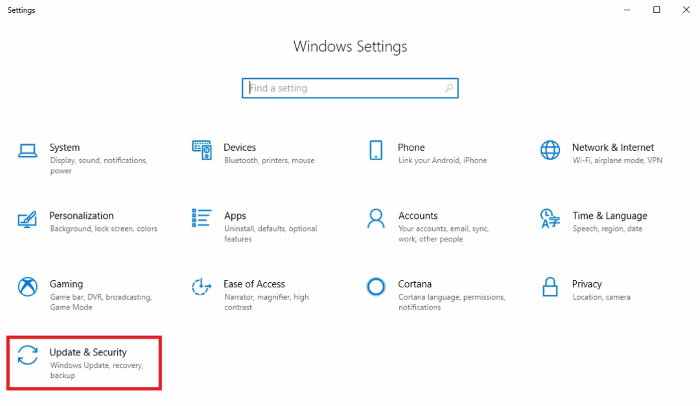 Сброс к заводским настройкам в процессе Windows 10