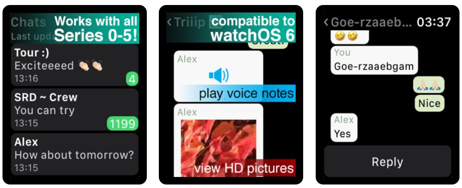 whatsapp applewatch features