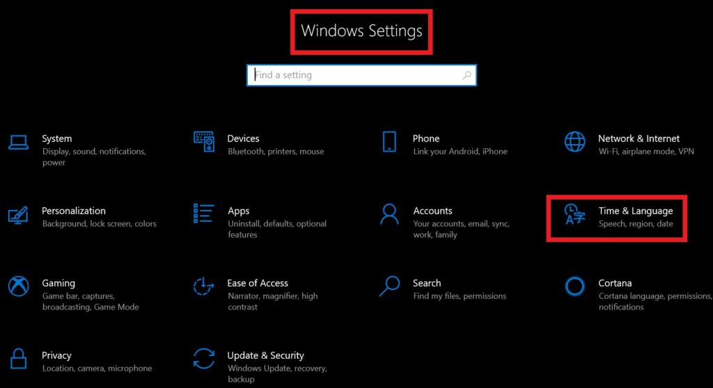 Windows Settings