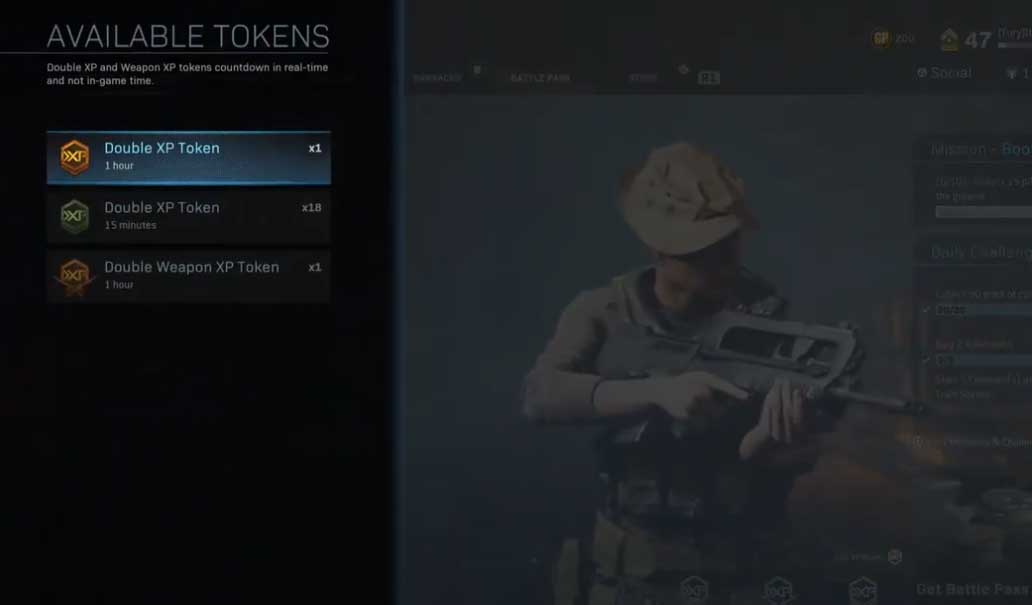How to Activate XP Tokens in Call of Duty Warzone