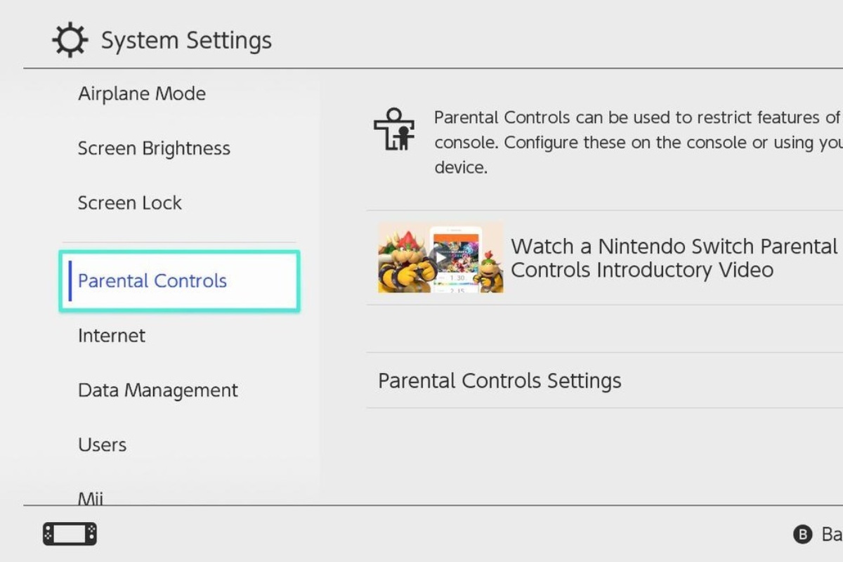Nintendo Switch: Parental Control Internet Restrictions