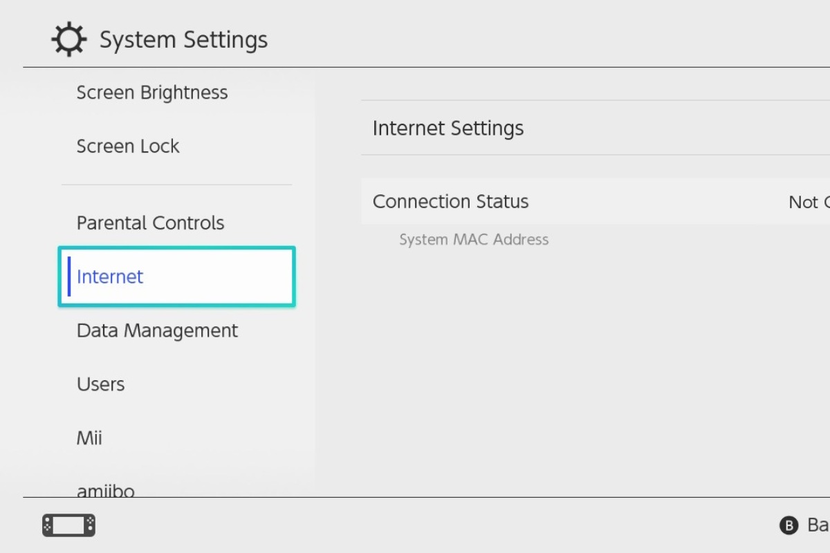 Nintendo Switch: Internet Settings