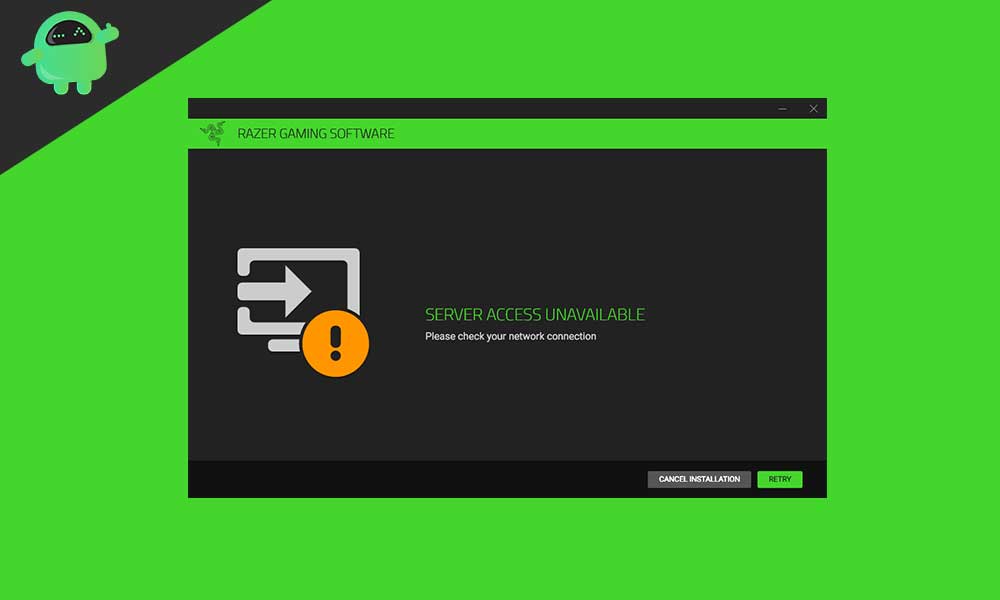 Razer synapse network not available error