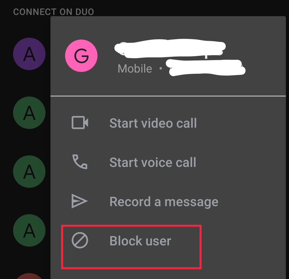 Google Duo Tips: Block a user