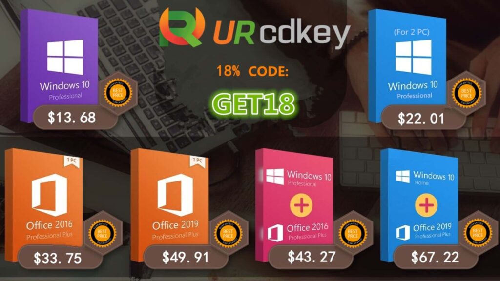 Windows 10 pro for Only $13 and Good deals on URcdkey
