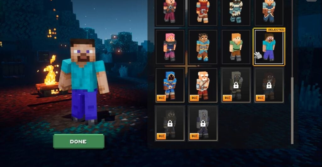 Select Character - Minecraft Dungeons