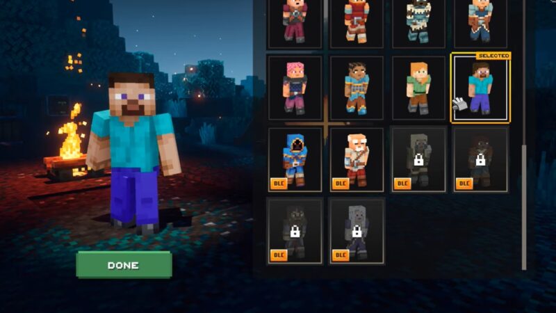 Select Character - Minecraft Dungeons