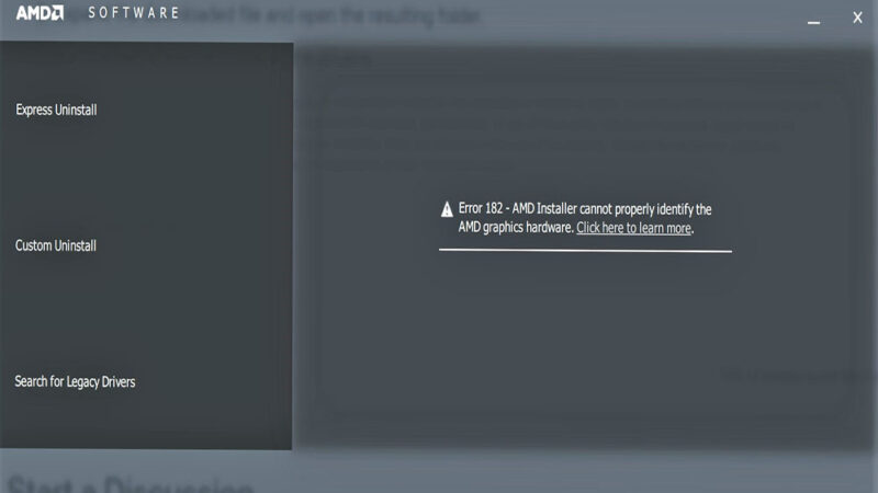 How to Fix AMD Graphics Driver Error 182?