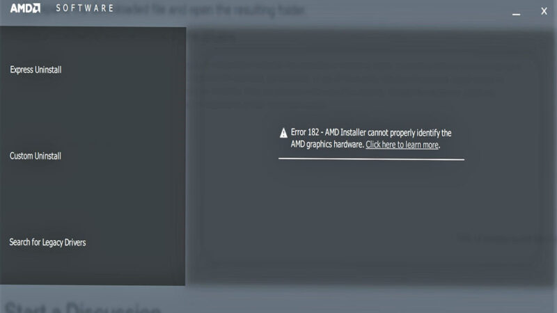 How to Fix AMD Graphics Driver Error 182?