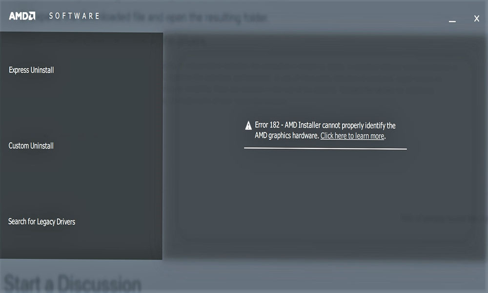 How to Fix AMD Graphics Driver Error 182?