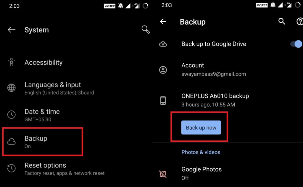 Create Contact Backup on Android