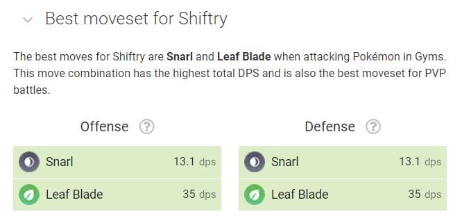 best moveset for shiftry