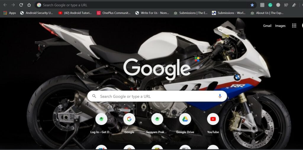 Customize Google Chrome with background image