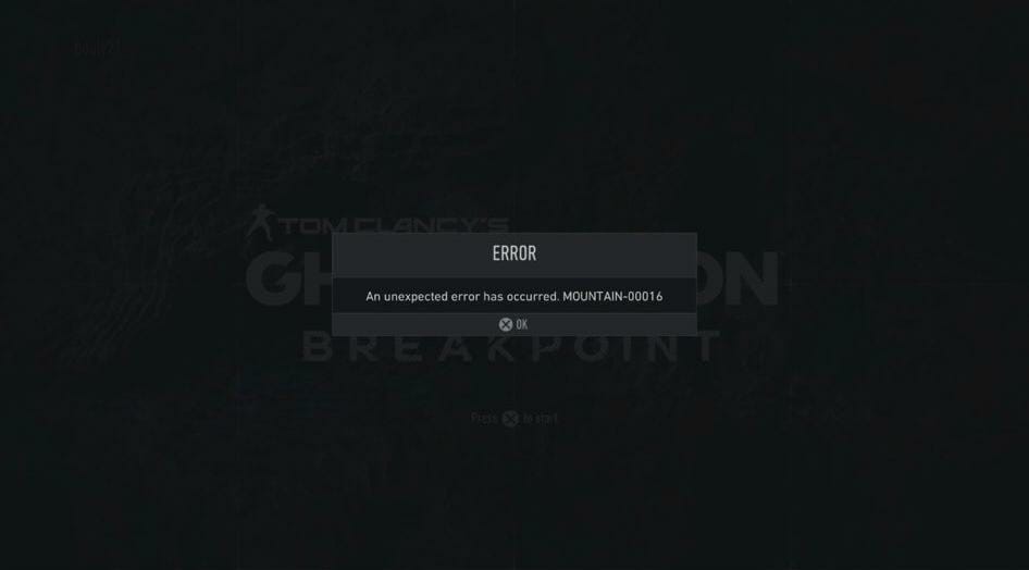 ghost recon breakpoint mountain-00016 error