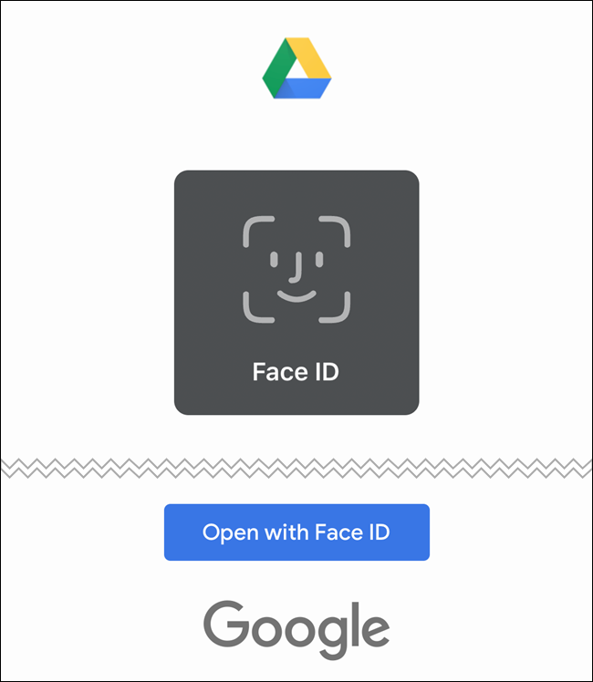 google drive face id touch id