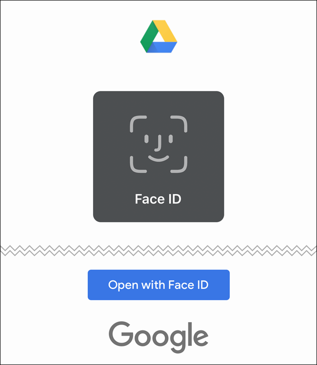 Google Drive Face ID Touch ID