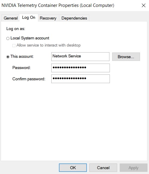 nvidia telemetry logon