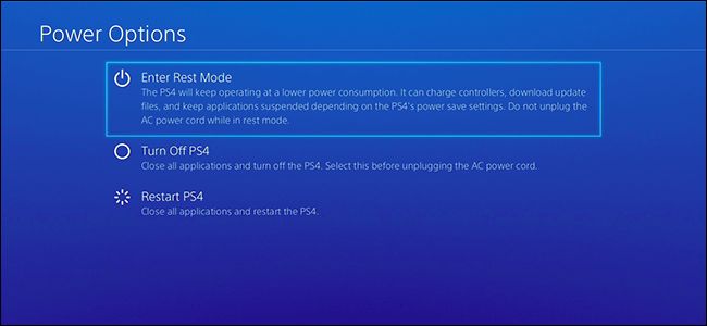 playstation 4 rest mode