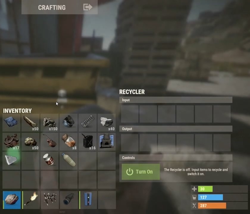 recycle items in rust