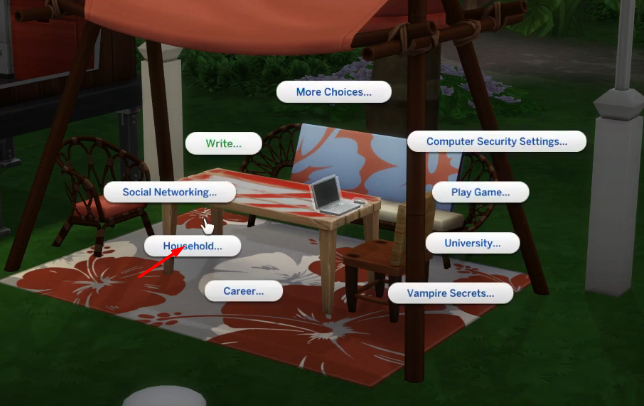 Choosing the household option for adoption in The Sims 4