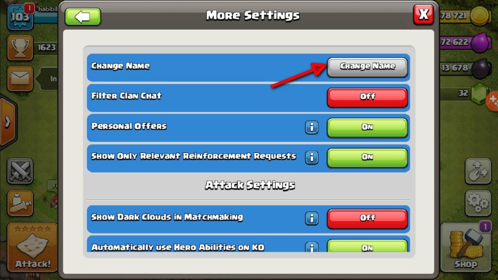 How to Change My name in Clash of Clans