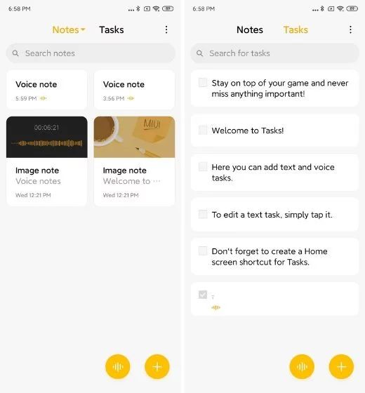 task in notes miui 11