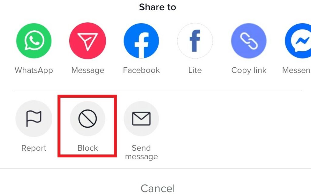 TikTok Account Block option