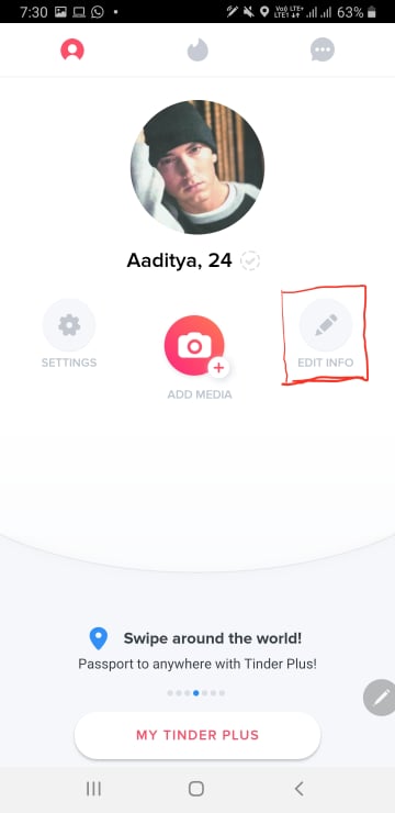 Добавление музыки в профиль Tinder