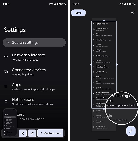 Improved Scrolling Screenshots Okay, it’s scrolling screenshots again. However, with Android 12 Beta 3, Google has improved it a step ahead. Now, scrolling screenshots will work on windows that are scrollable. Android 12 Beta 3 scrolling screenshots are based on views rather than taking a bunch of images and stitching them together. Google states that users can tap on “Capture more” which appears if the view is scrollable. Users are free to adjust the crop and more with this feature. According to Google, scrolling screenshots on beta 3 will work out-of-the-box for all apps with standard View-based UI. It has rolled out the ScrollCapture API to instruct the app to take scrolling screenshots in case the app users customized UI or non-View-based UI.