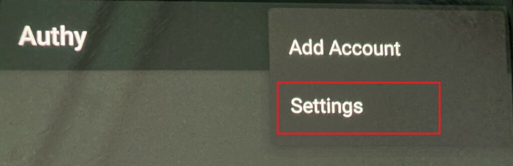 Authy Settings