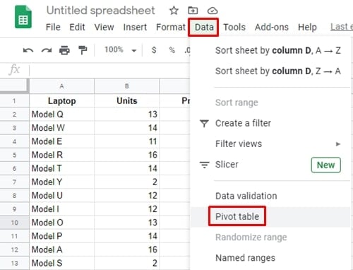 Create a Pivot Table in Google Sheets