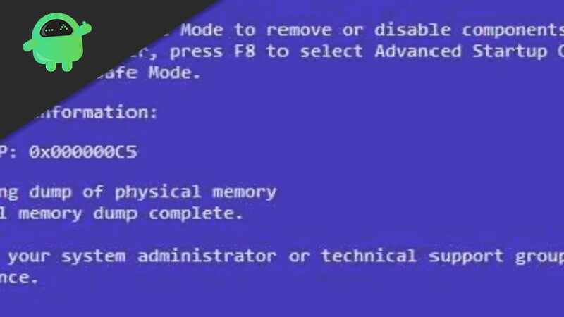 How to Fix Windows Blue Screen Stop Error 0X000000C5