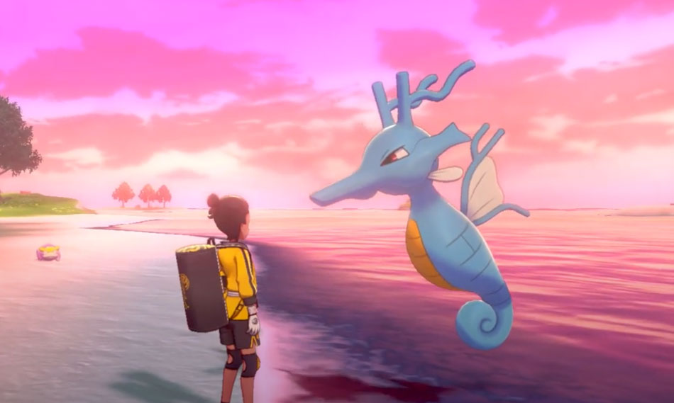 Kingdra in Pokemon Sword and Shield Isle of Armor