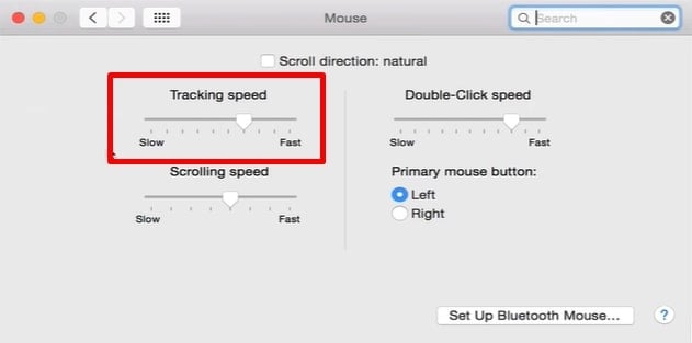 mouse sensitivity in macOS