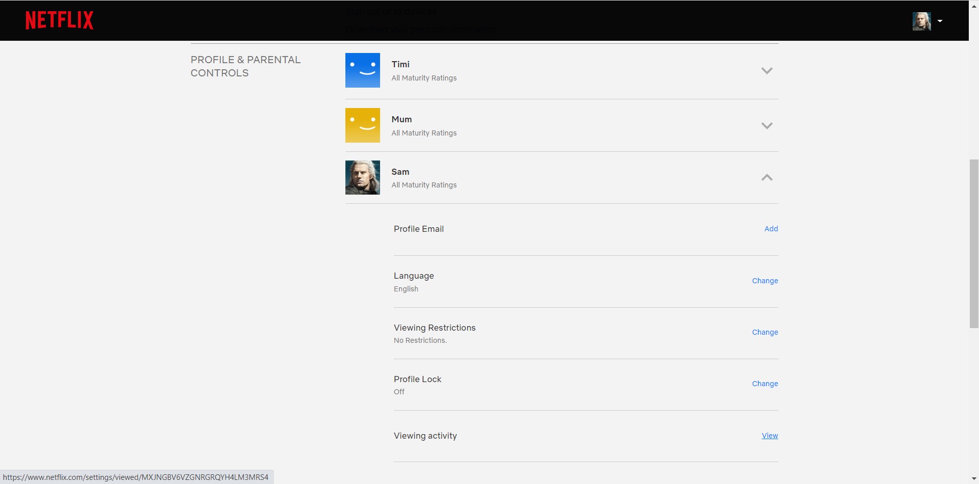 Netflix - See Viewing Activity