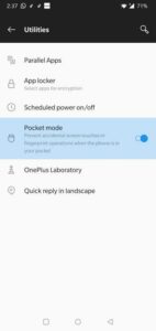 OnePlus 6 Pocket Mode Settings