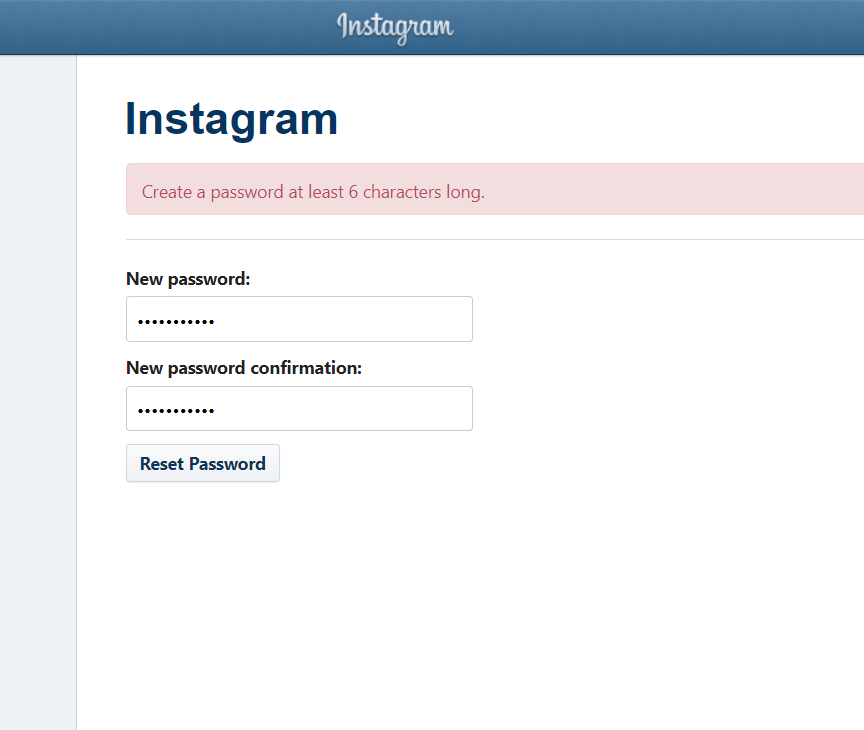 Reset Instagram Password