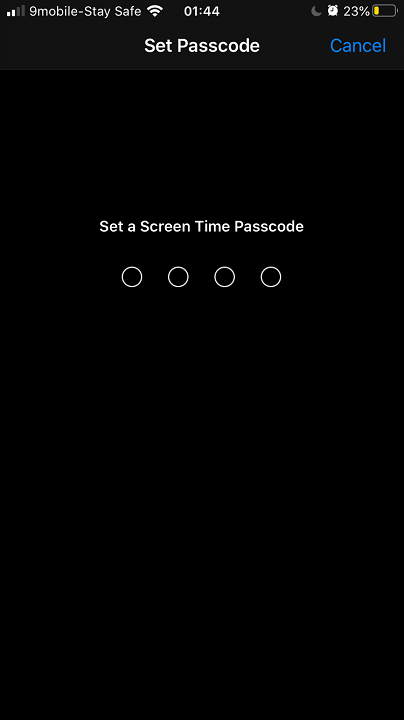 Set Screen Time Passcode on your iPhone