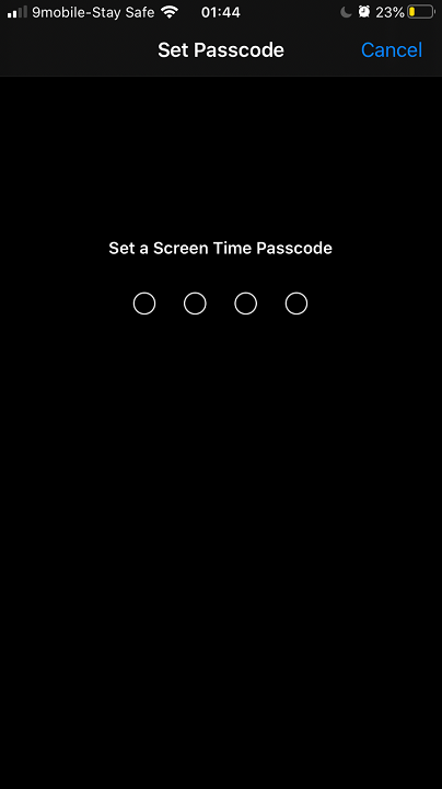 Установите пароль для экранного времени на вашем iPhone