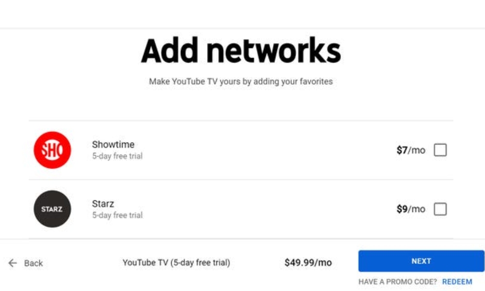 YouTube TV Starz