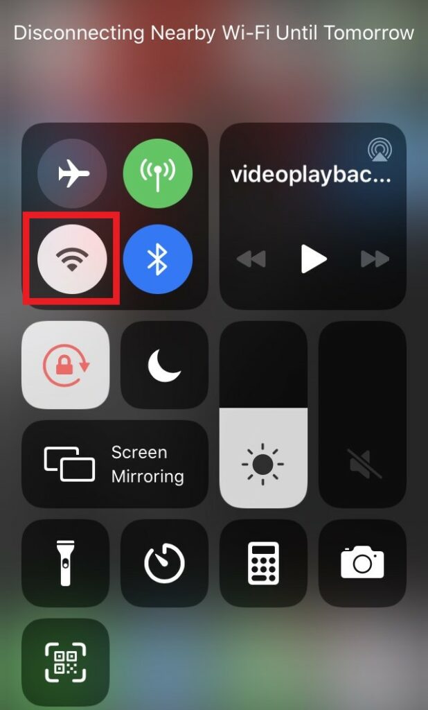 iPhone Control center