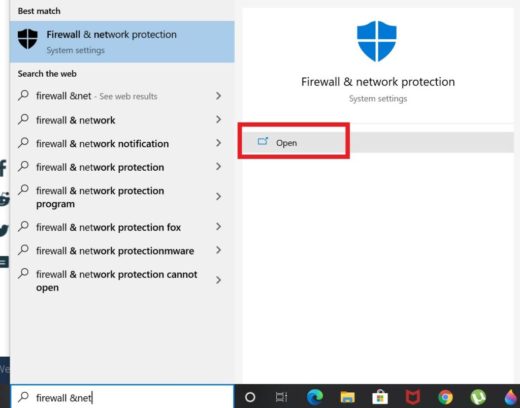 firewall and network protection