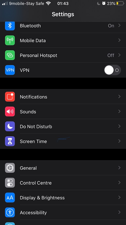 iPhone Settings - Screen Time