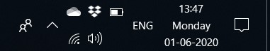 increased taskbar date