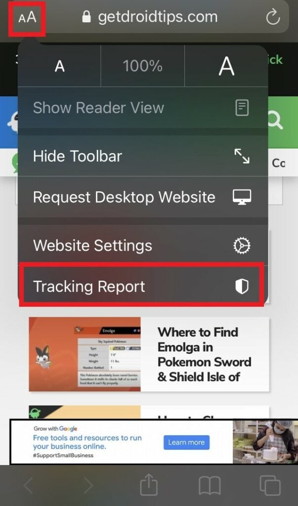 iOS 14 new feature website tracking report