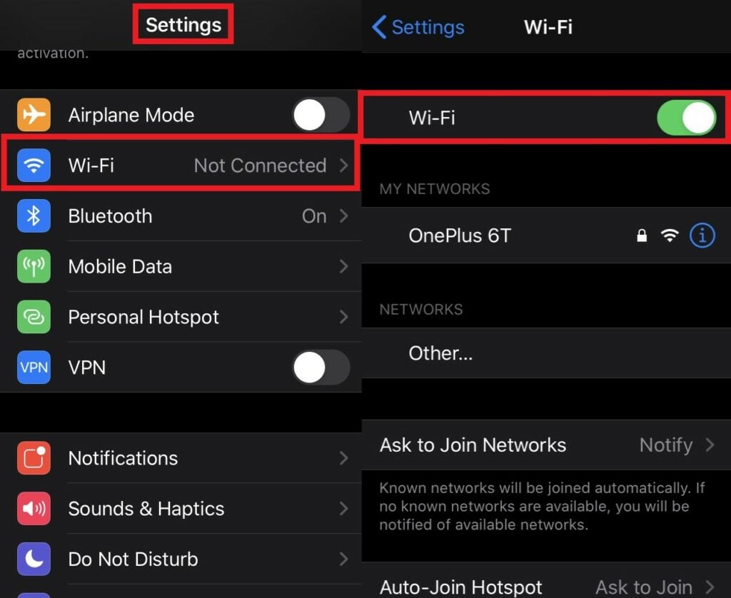 permanently turn off iPhone WiFi network