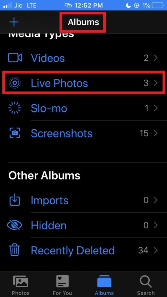 FaceTime Live Photos saved to Photos App