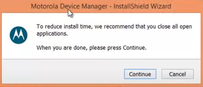 motorola device manager prompt