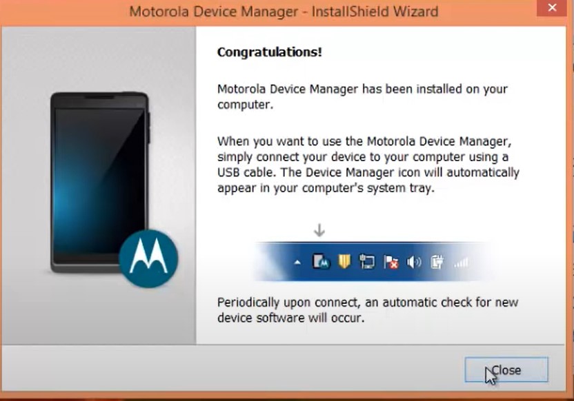 motorola usb drivers install success