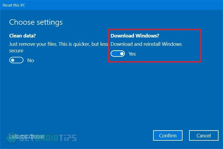 How To Reset Your PC using Windows 10 Cloud Download option